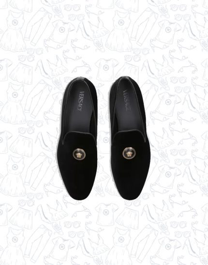 versace-Medallion medusa-embellished velvet loafers-elizabethempire